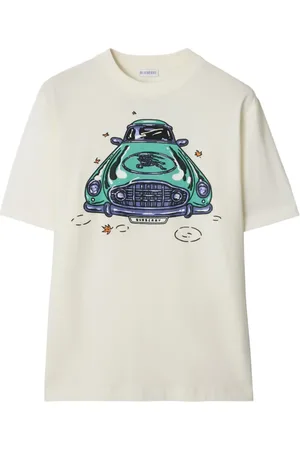 Burberry Playera de algodón con auto estampado