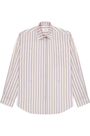 LANEUS Camisa oversize con rayas estampadas