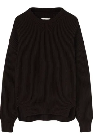 Jil Sander Suéter tejido de canalé con cuello redondo