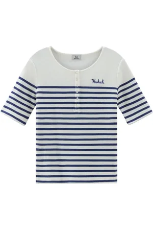 Woolrich Playera con logo bordado y motivo de rayas