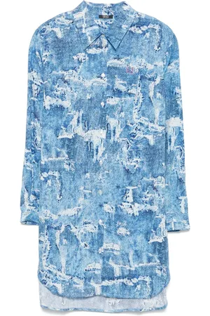 Liu Jo Vestido camisero con estampado de mezclillo