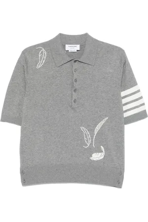 Thom Browne Playera tipo polo con plumas en intarsia