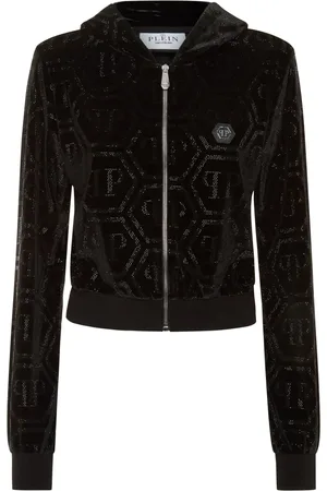 Philipp Plein Hoodie con logo de cristal
