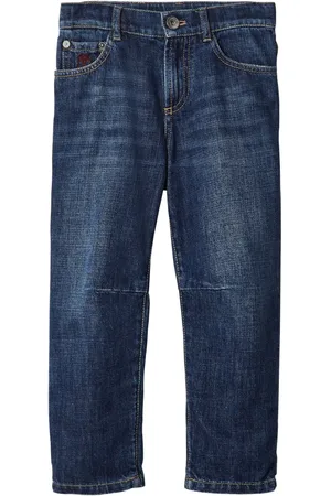 Brunello Cucinelli Jeans rectos con logo bordado