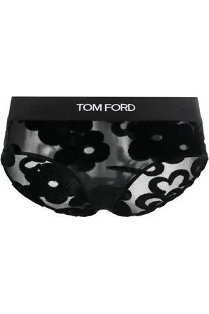 Tom Ford Calzones de encaje floral con logo en la pretina