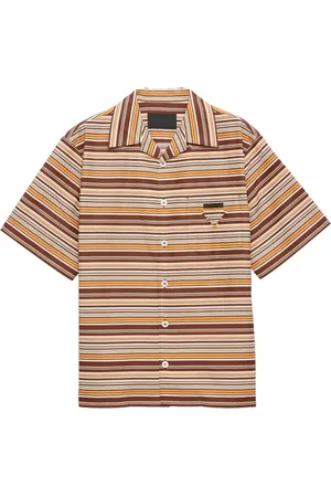 Prada Camisa bowling con rayas estampadas
