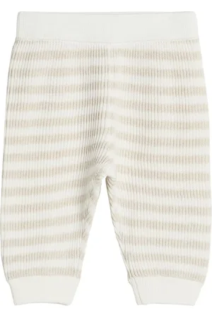 Brunello Cucinelli Pantalones tejidos con rayas estampadas