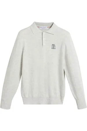 Brunello Cucinelli Playera tipo polo con logo bordado