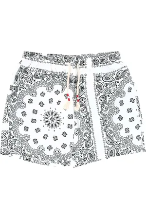 MC2 SAINT BARTH Shorts de playa con estampado de cachemira