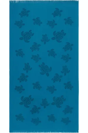 Vilebrequin Toalla de playa Turtles con motivo en jacquard