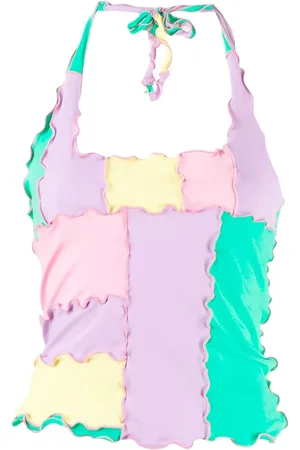 Sherris Top con cuello halter y diseño color block