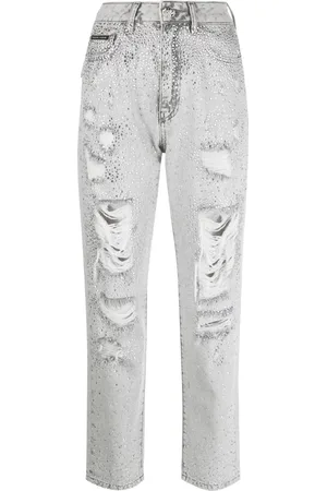Philipp Plein Jeans boyfriend con detalles de cristal
