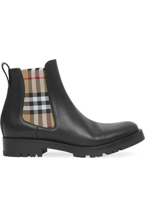 Burberry Botines chelsea con paneles de cuadros