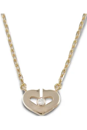 Cartier Collar con dije de corazón C en oro rosa de 18kt con diamantes 2010