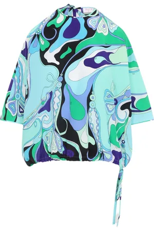 Puccini Blusa de seda con orquídeas estampadas
