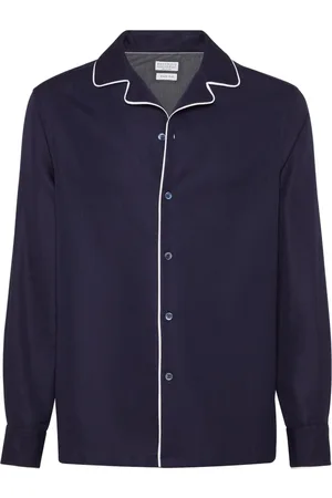 Brunello Cucinelli Camisa de mezclilla con ribete en contraste