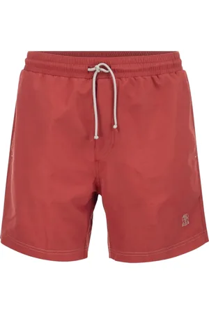 Brunello Cucinelli Shorts de playa con logo bordado