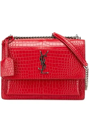 Saint Laurent Bolsa crossbody Sunset mediana en piel con efecto de piel de cocodrilo en relieve 2018