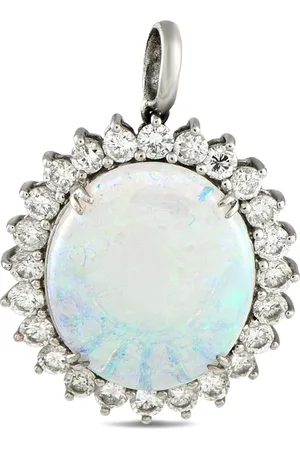 LB Exclusive Dije en oro blanco de 18kt con diamante y perla