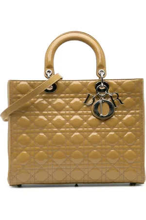 Dior Bolsa satchel Lady Dior Cannage de charol grande 2012