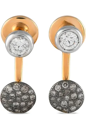 Pomellato Aretes Sabbia en oro rosa y blanco de 18kt con diamante