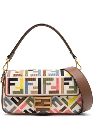 Fendi Bolsa de hombro de lona Baguette