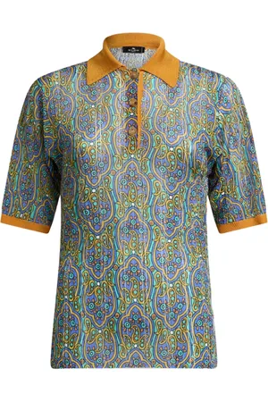 Etro Playera tipo polo tejida y estampada