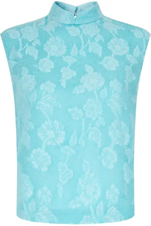 SHANGHAI TANG Top con logo floral en jacquard
