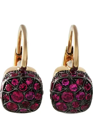 Pomellato Aretes Nudo en oro amarillo de 18kt con rubí