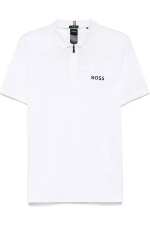 HUGO BOSS Playera tipo polo con monograma en jacquard