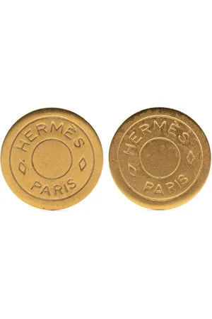 Hermès Aretes de clip bañados en oro Bijouterie Fantaisie Clou De Selle 2000-2024