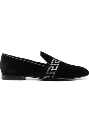 VERSACE Mocasines de terciopelo con motivo Greca