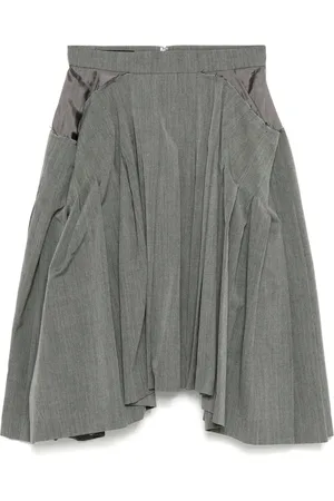 pushBUTTON Falda plisada con diseño cuadrado