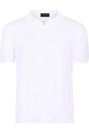 Gran Sasso Playera tipo polo tejida de canalé