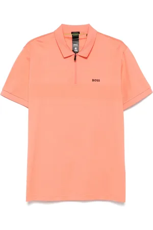 HUGO BOSS Playera tipo polo con medio cierre