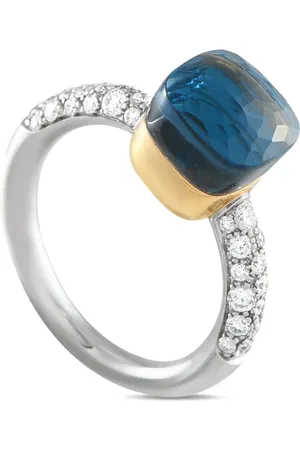 Pomellato Anillo Nudo en oro amarillo de 18kt con topacio y diamante