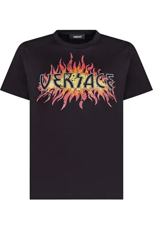 VERSACE Playera con llamas estampadas