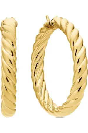 David Yurman Arracadas Sculpted Cable en oro amarillo de 18kt de 38mm
