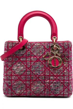Dior Bolsa satchel Lady Dior mediana de tweed con Macrocannage 2012