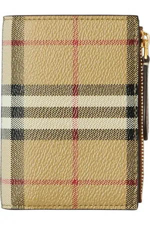Burberry Cartera plegable pequeña con cuadros estampados