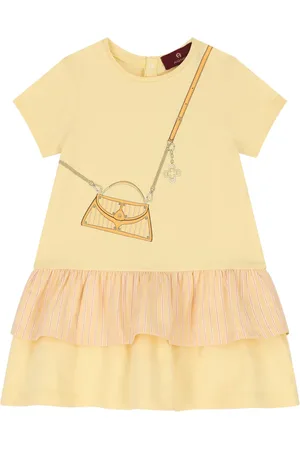 Aigner Vestido con estampado gráfico y volantes