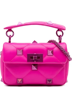 VALENTINO GARAVANI Bolsa satchel Roman Stud pequeña de piel de napa lacrada con apliques 2018-2024