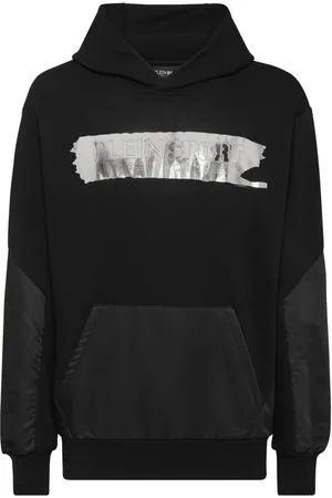 Philipp Plein Hoodie con logo en relieve y paneles