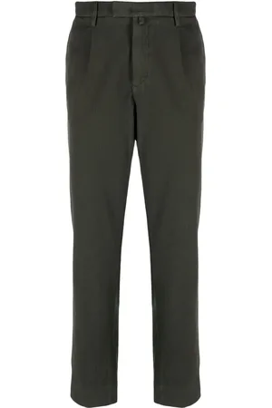 BRIGLIA Pantalones de pana tapered con parche del logo