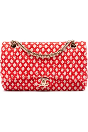 CHANEL Bolsa de hombro Bijoux Chain Double Flap mediana de tweed 2008-2009