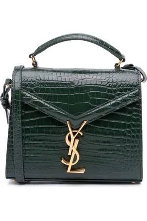 Saint Laurent Bolsa satchel Cassandra mini de piel de becerro con efecto en relieve de piel de cocodrilo con monograma 2020