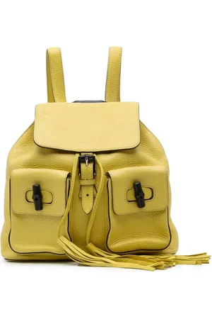 Gucci Mochila de piel y bambù con borla 2016-2024