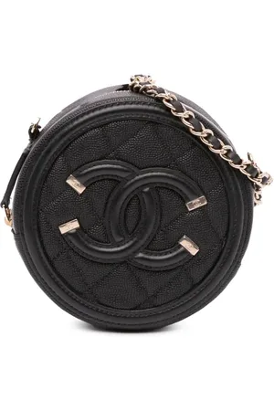 CHANEL Bolsa crossbody Caviar CC Filigree Round 2019