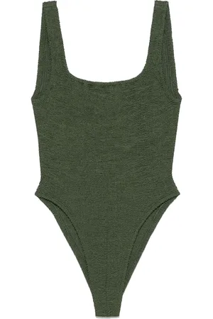 Hunza G Traje de baño con cuello cuadrado