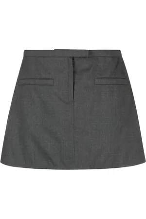 Courrèges Falda corta con diseño trapezoidal y aplique del logo